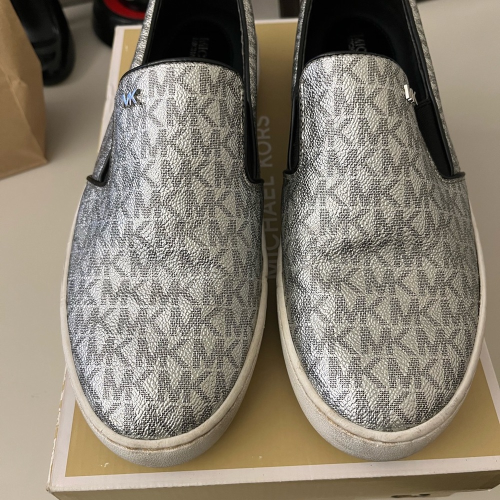 MICHAEL Michael Kors Silver Slip-On Sneakers